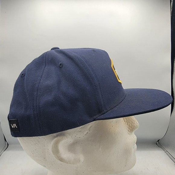 RVCA Common Wealth Snapback Hat Mid Fit Blue Adjustable Comfort Casual - Picture 4 of 9